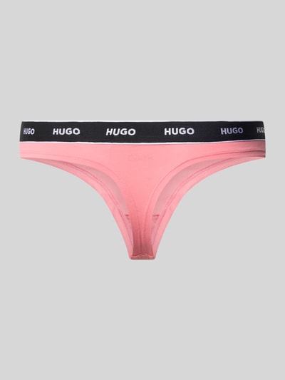 HUGO String met elastische band met logo Felroze - 3