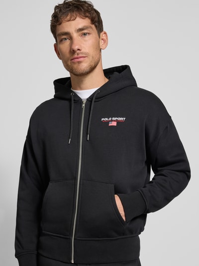 Polo Ralph Lauren Sweatjacke mit Label-Stitching Black 3