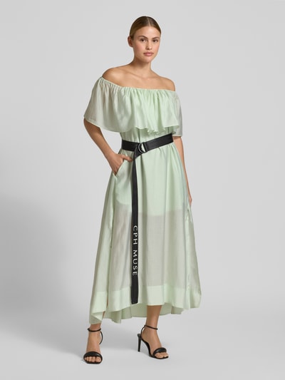 Cph Muse Midikleid mit Gürtel und Karree-Ausschnitt Modell 'MOLLY' Lind 1