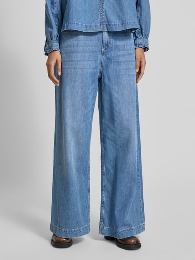 Bash Jeansy o szerokim kroju z naszywką z logo model ‘Musc’ Jeansowy niebieski 4