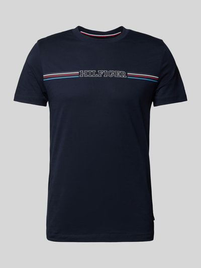 Tommy Hilfiger T-shirt met labelprint Marineblauw - 2