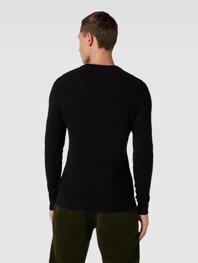 Christian Berg Men Gebreide pullover met structuurmotief Zwart - 5