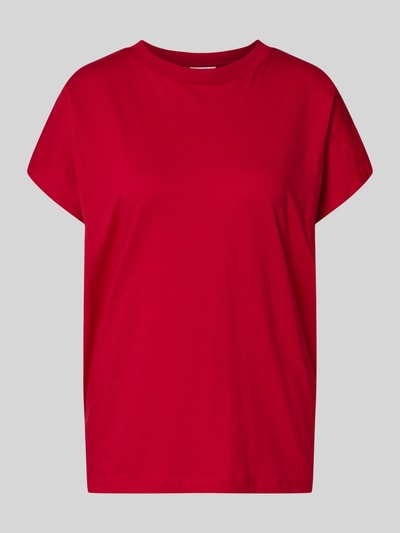 Produktfoto, Oversize T-Shirt aus reiner Baumwolle von Marc O'Polo Denim in Unifarbe Rot, Rundhals, Kurzarm, lockere Passform, glatte Textur