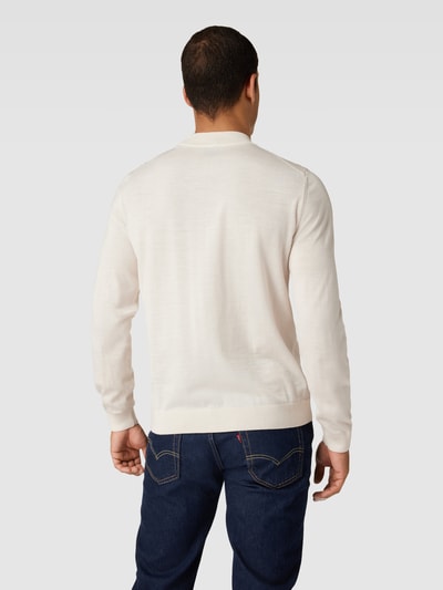 BOSS Sweter z dzianiny z okrągłym dekoltem model ‘Bjarno’ Złamany biały 5