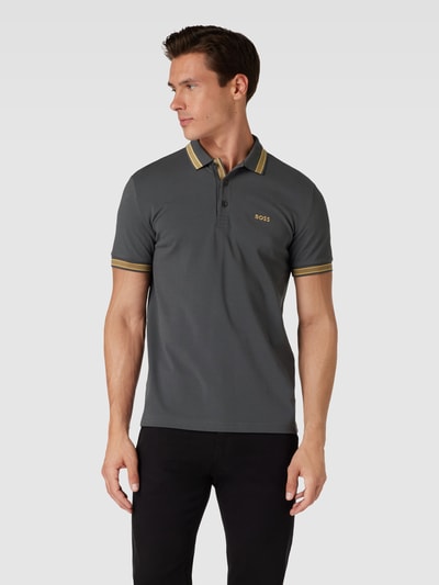 BOSS Green Poloshirt mit Label-Stitching Modell 'PADDY' Graphit 4