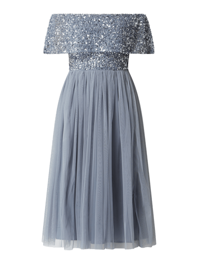 MAYA DELUXE Cocktailkleid im Off-Shoulder-Look Rauchblau 2