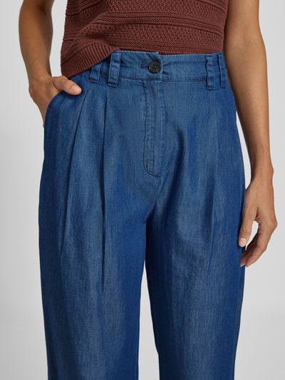 Marc O'Polo Spodnie szerokie z mieszanki bawełny i lyocellu  Granatowy melanż 3