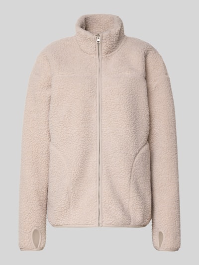 Productfoto, beige Relaxed Fit Teddyjacke met opstaande kraag model 'SAIDA' van PIECES, Dames Teddy-/Webpelzjacke.