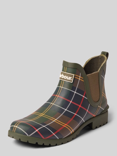 Barbour Gummistiefel mit Label-Patch Oliv 1