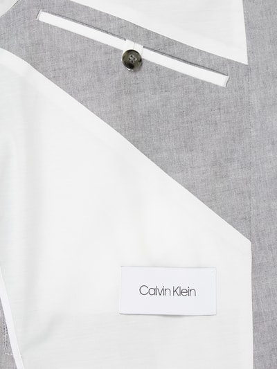 Calvin Klein Marynarka na 2 guziki z mieszanki lnu i bawełny Jasnoszary 5