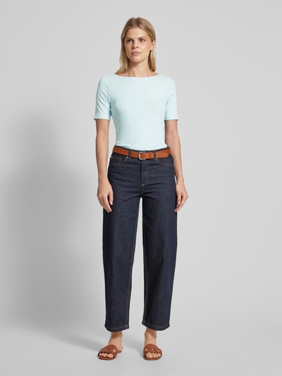 Marc O'Polo T-Shirt mit U-Boot-Ausschnitt Hellblau Melange 1