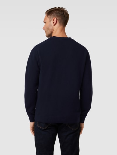 Casual Friday Gebreid jack met knoopsluiting, model 'Karl' Marineblauw - 5