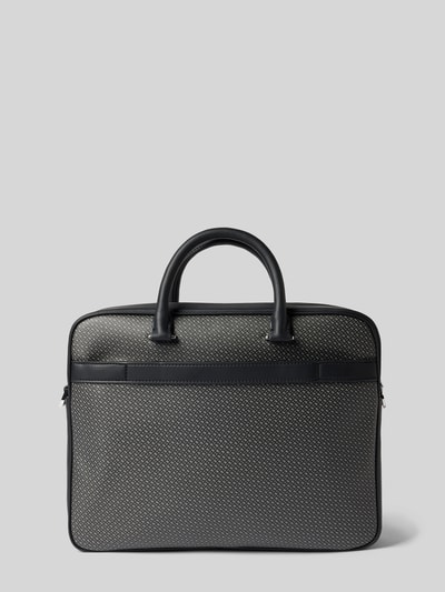 Produktfoto, Laptoptasche mit Monogramm Muster Modell 'RAY_MN_S' von BOSS in Unifarben Optik mit Allover-Muster, Kunstleder, Label-Stitching, Label-Prägung, Seitentasche, Hauptfach, Reißverschlussfach, Laptopfach, Organizerfach, Reißverschluss, Tragehenkel, abnehmbarer Schulterriemen.