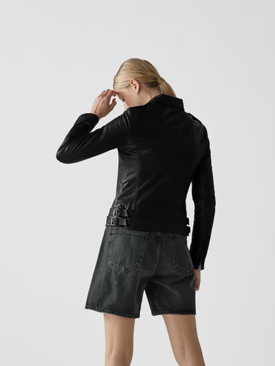 Iro Lederjacke mit Reverskragen Schwarz 5