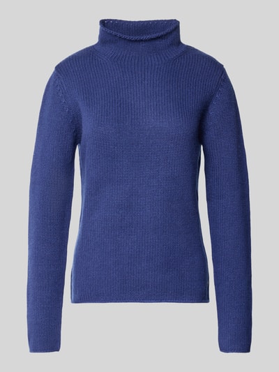 Fynch-Hatton Gebreide pullover van lanawol met opstaande kraag Marineblauw - 2