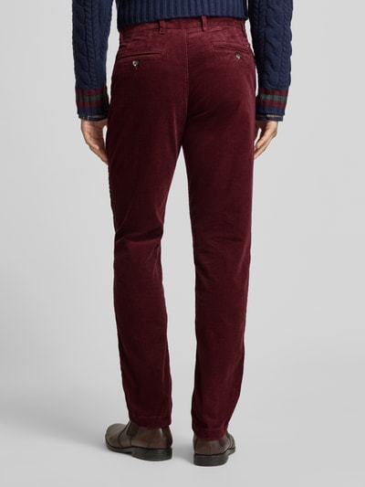 Tommy Hilfiger Spodnie sztruksowe z prostą nogawką z mieszanki bawełny model ‘DENTON’ Ciemnoczerwony 5