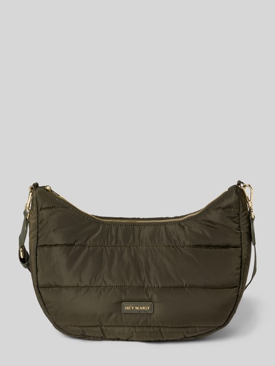 Hey Marly Handtas met labelapplicatie, model 'Lifetime Buddy' Donkergroen - 2