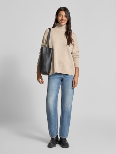Weekend Max Mara Oversized Rollkragenpullover aus reiner Schurwolle Modell 'BORGIA' Sand Melange 1