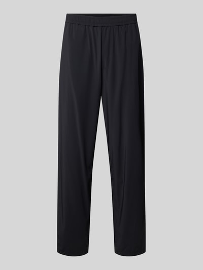 Produktfoto, Hose mit elastischem Bund und Gesäßtaschen von ARMANI EXCHANGE, czarne spodnie relaxed fit z mieszanki materiałów z dodatkiem streczu, elastyczny pas, kieszenie z tyłu, szerokość w rozmiarze 32: 40 cm, długość wewnętrzna nogawki 79 cm