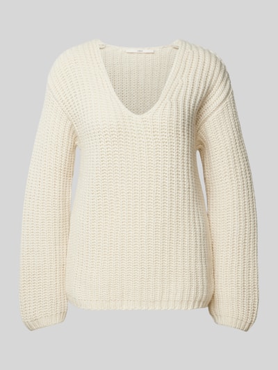 Lanius Strickpullover mit V-Ausschnitt Offwhite 2