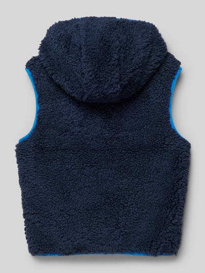 s.Oliver RED LABEL Regular fit gilet in teddylook Marineblauw - 3