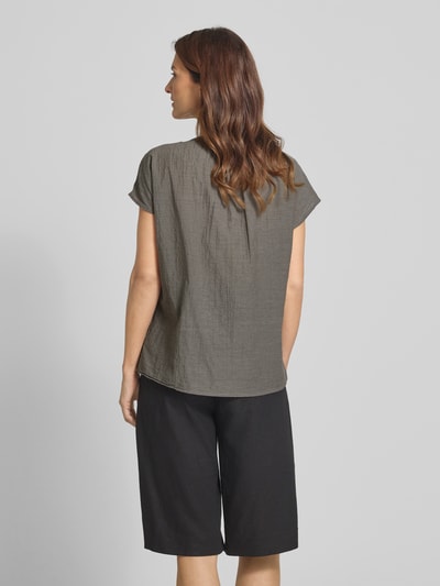 OPUS Blouseshirt met V-hals, model 'Famita' Olijfgroen - 5