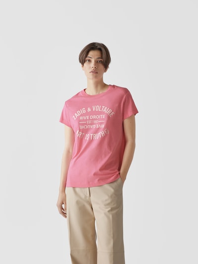 Zadig & Voltaire T-Shirt mit Brand-Print Rosa 4