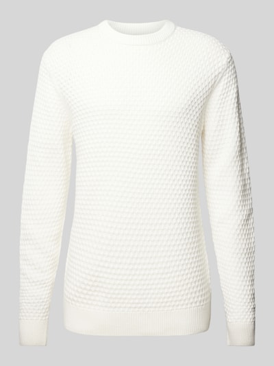 Casual Friday Strickpullover mit Strukturmuster Modell 'Karl' Offwhite 2