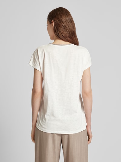 Christian Berg Woman T-Shirt mit Ziersteinbesatz Offwhite 5