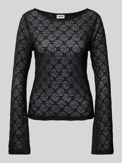 Noisy May Longsleeve mit U-Boot-Ausschnitt Modell 'LINE' Black 2