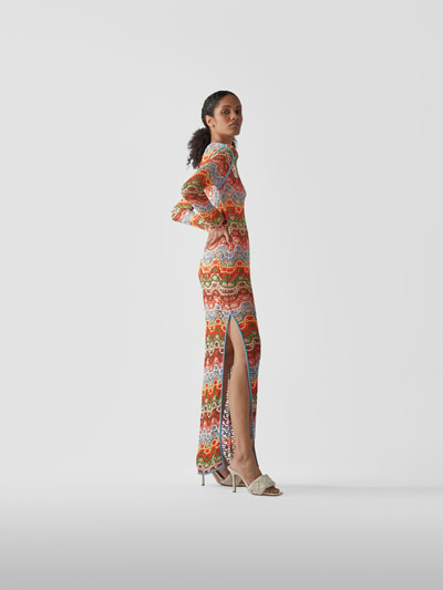 Etro Maxikleid mit Häkelspitze Orange 4