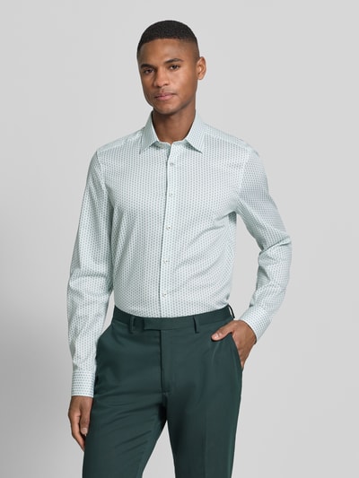 OLYMP Level 5 Slim Fit Business-Hemd aus Baumwolle mit Kentkragen Gruen 4