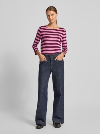 More & More Bluzka z długim rękawem o kroju regular fit z imitacji dzianiny z mieszanki wiskozy Mocnoróżowy 1