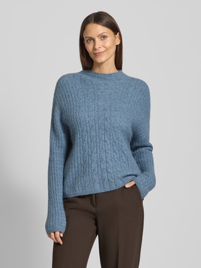 Marc O'Polo Relaxed fit gebreide pullover van scheerwolmix  Rookblauw - 4