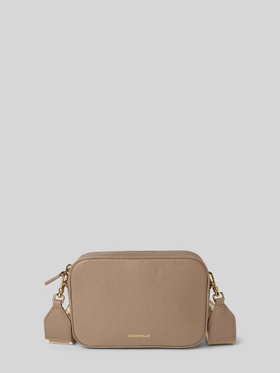 Coccinelle Handtas met labelapplicatie, model 'TEBE' Taupe - 2
