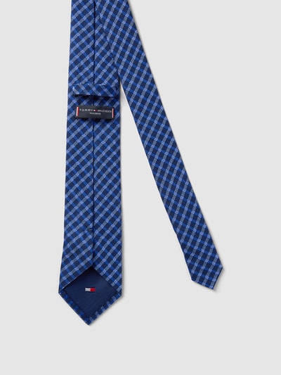 Tommy Hilfiger Krawat jedwabny ze wzorem na całej powierzchni model ‘WOVEN GINGHAM’ Jasnoszary 2
