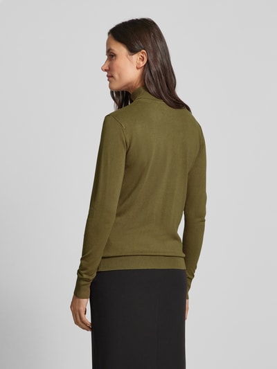 B.Young Sweter z dzianiny z golfem model ‘Morla’ Khaki 5