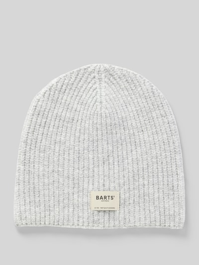 Barts Beanie met labelpatch, model 'Darty' Zilver gemêleerd - 1