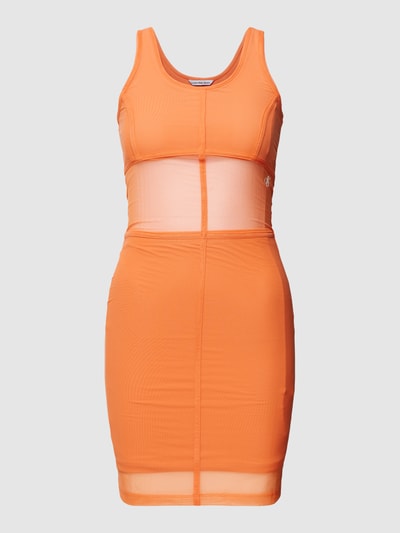 Calvin Klein Jeans Mini-jurk met mesh Oranje - 2