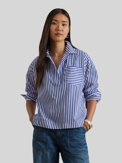 Lauren Ralph Lauren Regular Fit overhemdblouse van puur katoen Blauw - 4