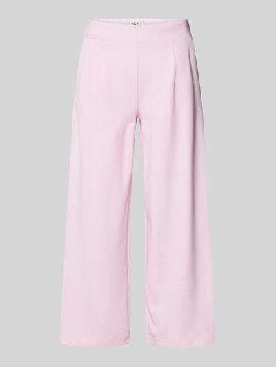 ICHI Wide Leg Stoffhose mit verkürztem Schnitt Modell 'Kate Sus' Rosa 2