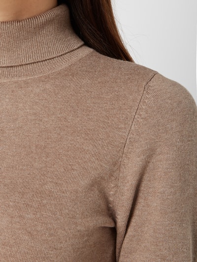 Montego Rollkragen-Pullover aus Baumwollmischung Taupe Melange 5