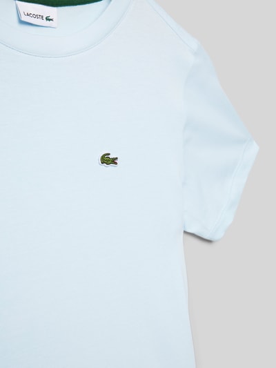 Lacoste T-shirt z detalem z logo Błękitny 2