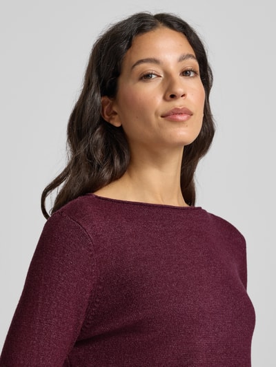 Christian Berg Woman Sweter z dzianiny z dekoltem w łódkę Wiśniowy melanż 3