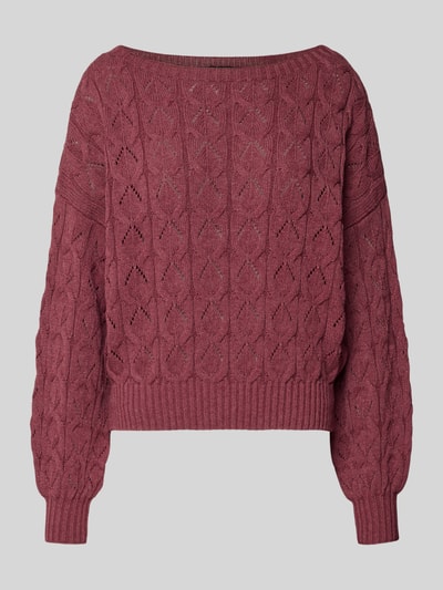 Produktfoto, Relaxed Fit Pullover aus Baumwoll-Mix Modell 'BRYNN' von ONLY, Optik: Unifarben, Stricktextur, gerippte Abschlüsse, Damen