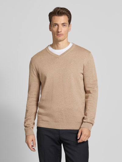 Tom Tailor Regular Fit Strickpullover aus reiner Baumwolle Sand 4