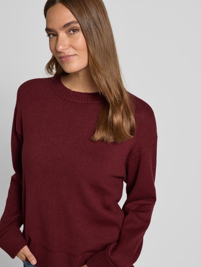 s.Oliver RED LABEL Relaxed Fit Strickpullover aus Baumwoll-Mix mit Woll-Anteil Bordeaux 3