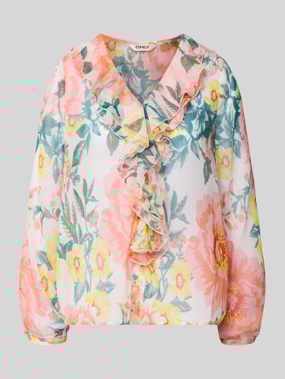 Only Regular fit blouse met volants, model 'MILLA' Offwhite - 2