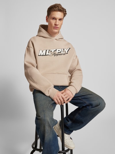 Multiply Apparel Oversized Hoodie mit Label-Print Beige 3