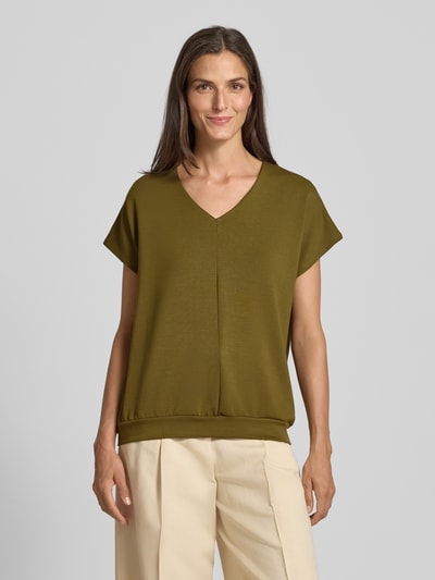 Soyaconcept T-Shirt mit V-Ausschnitt Modell 'BANU' Khaki 4